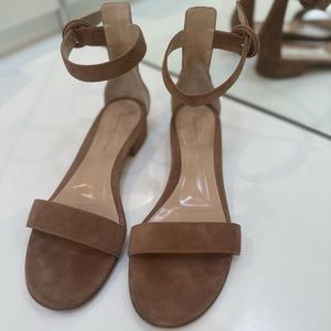 Gianvito Rossi Neutral Suede Sandals - size 38